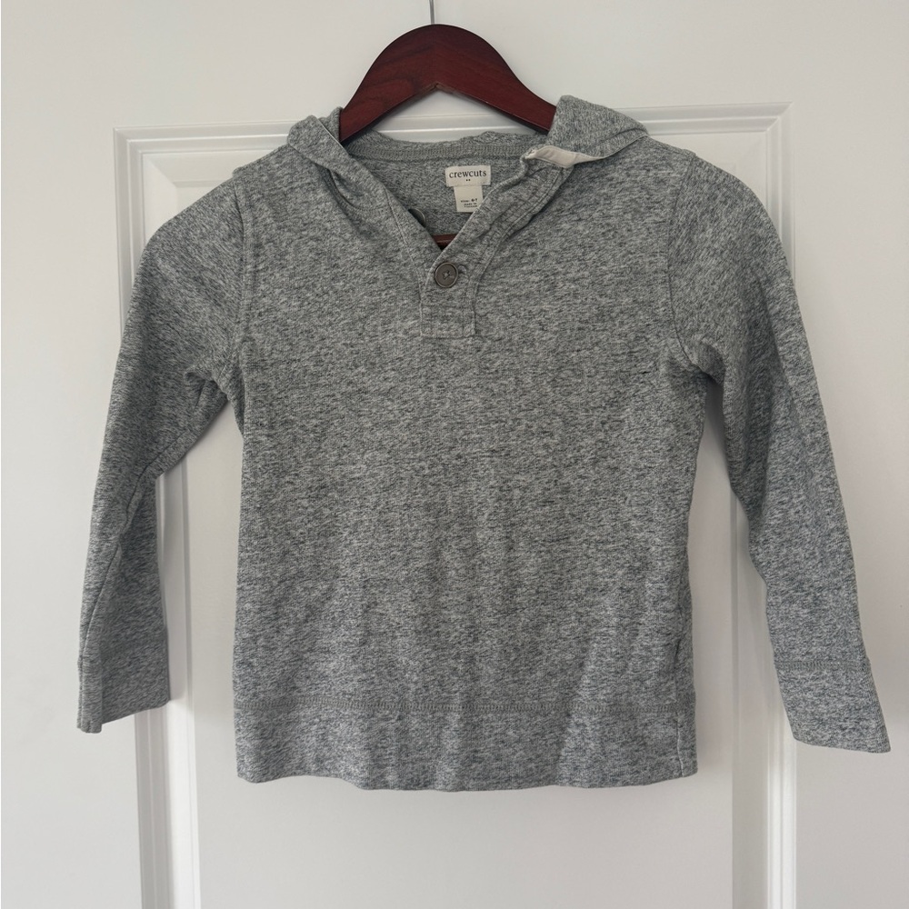 Crewcuts Boys' Heather Gray Hooded Long-Sleeve Top